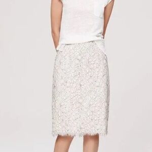Loft Beige Floral Lace Skirt